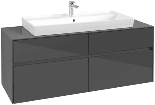 Bild von VILLEROY BOCH Collaro Waschbeckenunterschrank, 4 Auszüge, 1400 x 548 x 500 mm, Glossy Grey / Glossy Grey #C09200FP