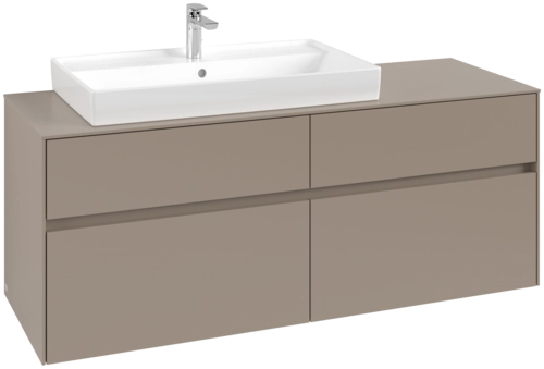 Bild von VILLEROY BOCH Collaro Waschbeckenunterschrank, mit Beleuchtung, 4 Auszüge, 1400 x 548 x 500 mm, Taupe / Taupe #C089B0VM