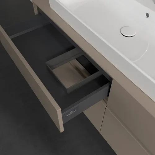 Bild von VILLEROY BOCH Collaro Waschbeckenunterschrank, mit Beleuchtung, 4 Auszüge, 1400 x 548 x 500 mm, Taupe / Taupe #C089B0VM