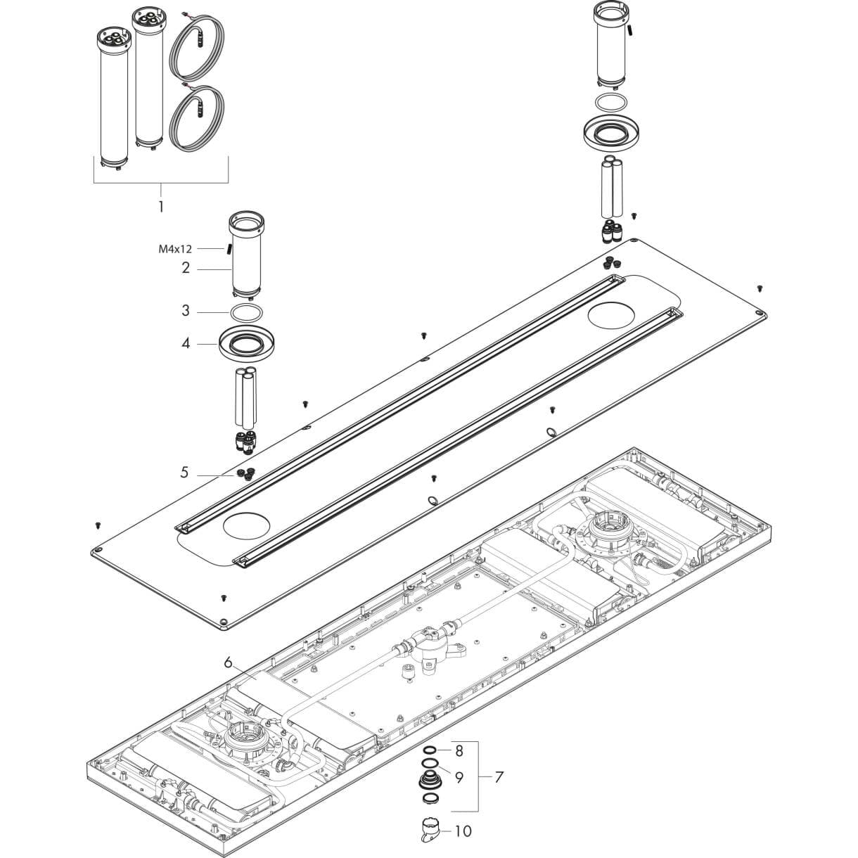 Bild von HANSGROHE AXOR ShowerSolutions ShowerHeaven 1200/300 4jet without lighting Chrome 10637000