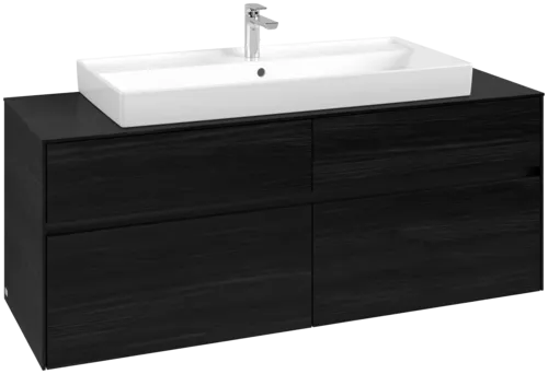Obrázek VILLEROY BOCH Toaletní skříňka Collaro, 4 výsuvy, 1400 x 548 x 500 mm, černý dub / černý dub #C09200AB