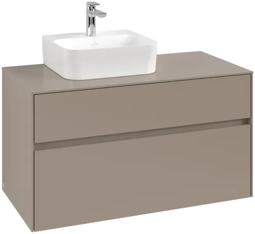 Bild von VILLEROY BOCH Collaro Waschbeckenunterschrank, mit Beleuchtung, 2 Auszüge, 1000 x 548 x 500 mm, Taupe / Taupe #C095B0VM
