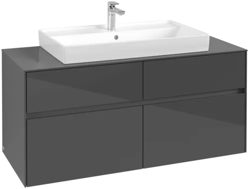 Bild von VILLEROY BOCH Collaro Waschbeckenunterschrank, 4 Auszüge, 1200 x 548 x 500 mm, Glossy Grey / Glossy Grey #C08700FP