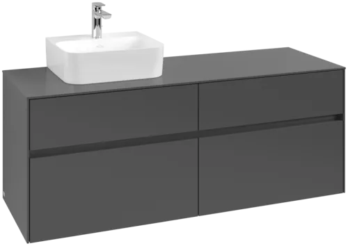 Bild von VILLEROY BOCH Collaro Waschbeckenunterschrank, mit Beleuchtung, 4 Auszüge, 1400 x 548 x 500 mm, Graphite / Graphite #C101B0VR