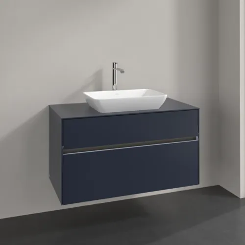 Bild von VILLEROY BOCH Collaro Waschbeckenunterschrank, mit Beleuchtung, 2 Auszüge, 1000 x 548 x 500 mm, Marine Blue / Marine Blue #C109B0VQ