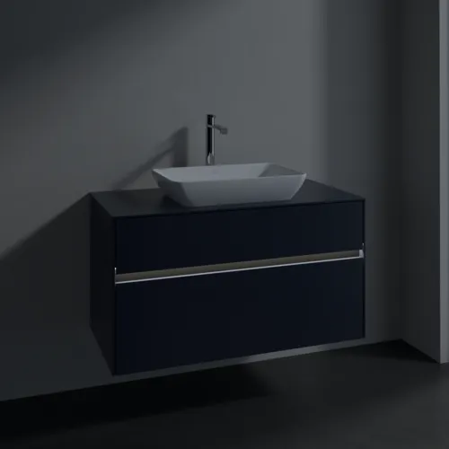 Bild von VILLEROY BOCH Collaro Waschbeckenunterschrank, mit Beleuchtung, 2 Auszüge, 1000 x 548 x 500 mm, Marine Blue / Marine Blue #C109B0VQ