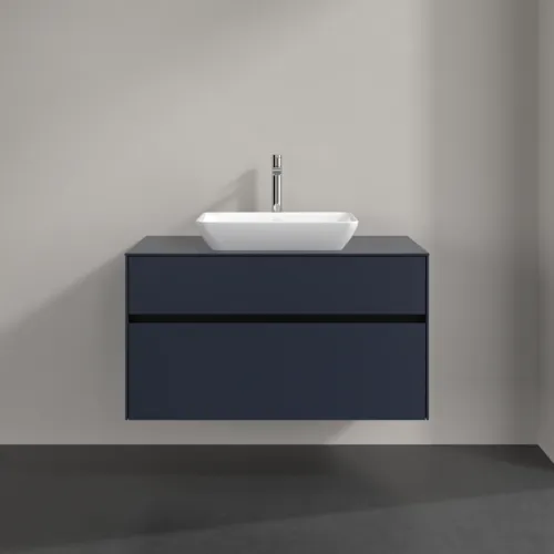 Bild von VILLEROY BOCH Collaro Waschbeckenunterschrank, mit Beleuchtung, 2 Auszüge, 1000 x 548 x 500 mm, Marine Blue / Marine Blue #C109B0VQ