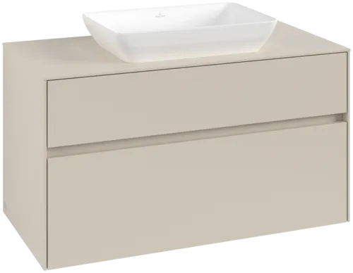 Bild von VILLEROY BOCH Collaro Waschbeckenunterschrank, mit Beleuchtung, 2 Auszüge, 1000 x 548 x 500 mm, Cashmere Grey / Cashmere Grey #C109B0VN