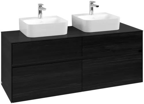 Bild von VILLEROY BOCH Collaro Waschbeckenunterschrank, mit Beleuchtung, 4 Auszüge, 1400 x 548 x 500 mm, Black Oak / Black Oak #C103B0AB