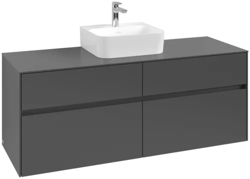 Bild von VILLEROY BOCH Collaro Waschbeckenunterschrank, mit Beleuchtung, 4 Auszüge, 1400 x 548 x 500 mm, Graphite / Graphite #C100B0VR