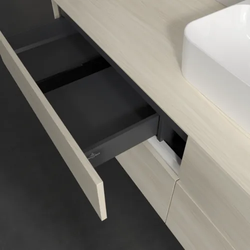 Picture of VILLEROY BOCH Collaro Vanity unit, with lighting, 4 pull-out compartments, 1600 x 548 x 500 mm, White Oak / White Oak #C104B0AA