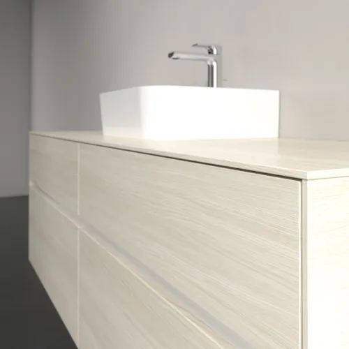 Picture of VILLEROY BOCH Collaro Vanity unit, with lighting, 4 pull-out compartments, 1600 x 548 x 500 mm, White Oak / White Oak #C104B0AA