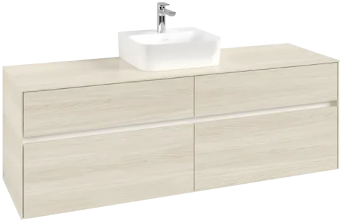 Bild von VILLEROY BOCH Collaro Waschbeckenunterschrank, mit Beleuchtung, 4 Auszüge, 1600 x 548 x 500 mm, White Oak / White Oak #C104B0AA