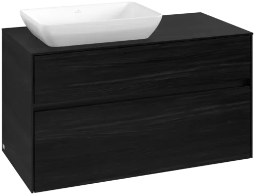 Bild von VILLEROY BOCH Collaro Waschbeckenunterschrank, mit Beleuchtung, 2 Auszüge, 1000 x 548 x 500 mm, Black Oak / Black Oak #C110B0AB