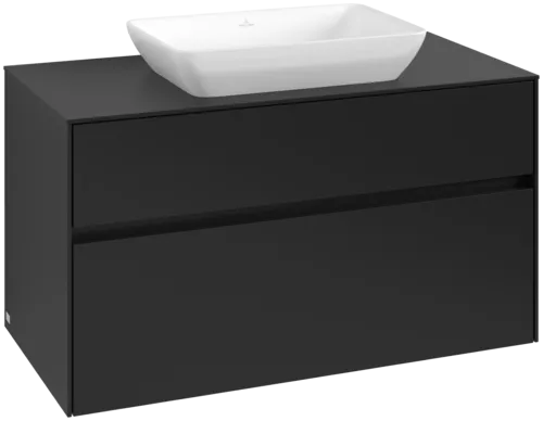 Bild von VILLEROY BOCH Collaro Waschbeckenunterschrank, 2 Auszüge, 1000 x 548 x 500 mm, Volcano Black / Volcano Black #C10900VL
