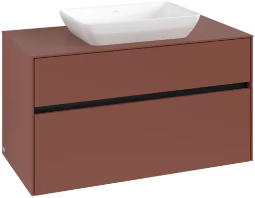 Bild von VILLEROY BOCH Collaro Waschbeckenunterschrank, mit Beleuchtung, 2 Auszüge, 1000 x 548 x 500 mm, Wine Red / Wine Red #C109B0AH