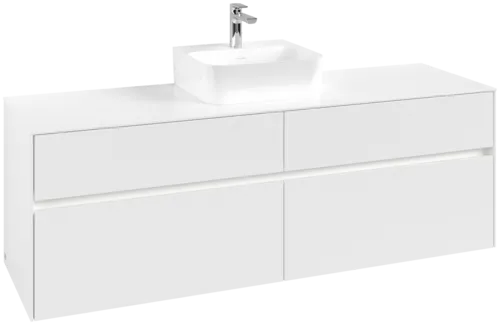 Bild von VILLEROY BOCH Collaro Waschbeckenunterschrank, mit Beleuchtung, 4 Auszüge, 1600 x 548 x 500 mm, White Matt / White Matt #C104B0MS