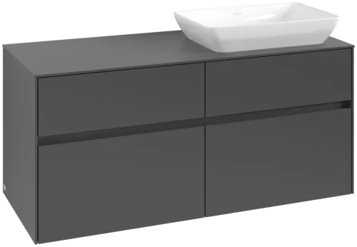 Bild von VILLEROY BOCH Collaro Waschbeckenunterschrank, mit Beleuchtung, 4 Auszüge, 1200 x 548 x 500 mm, Graphite / Graphite #C114B0VR