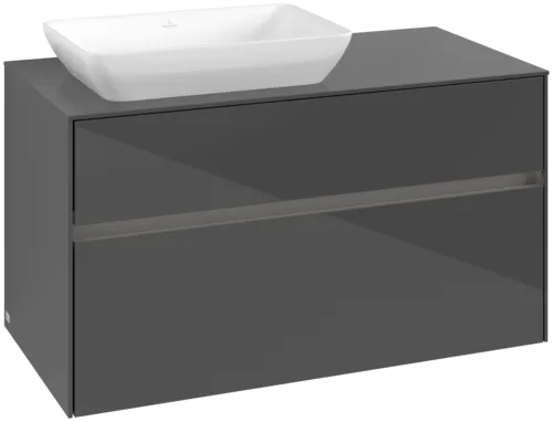 Bild von VILLEROY BOCH Collaro Waschbeckenunterschrank, mit Beleuchtung, 2 Auszüge, 1000 x 548 x 500 mm, Glossy Grey / Glossy Grey #C110B0FP