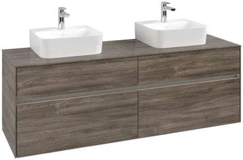 Bild von VILLEROY BOCH Collaro Waschbeckenunterschrank, mit Beleuchtung, 4 Auszüge, 1600 x 548 x 500 mm, Stone Oak / Stone Oak #C107B0RK
