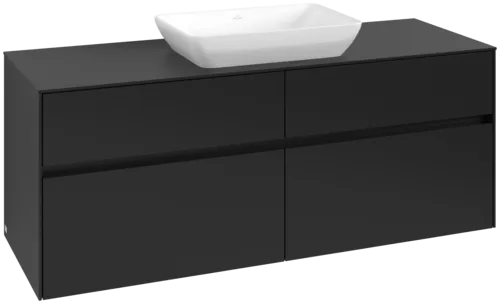 Bild von VILLEROY BOCH Collaro Waschbeckenunterschrank, 4 Auszüge, 1400 x 548 x 500 mm, Volcano Black / Volcano Black #C11600VL