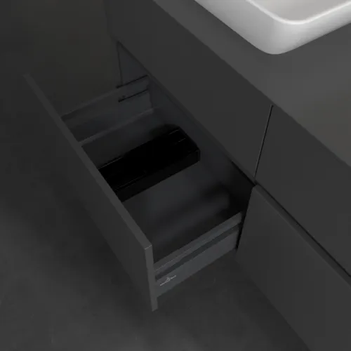 Picture of VILLEROY BOCH Collaro Vanity unit, with lighting, 4 pull-out compartments, 1200 x 548 x 500 mm, Graphite / Graphite #C113B0VR