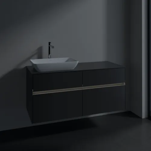 Picture of VILLEROY BOCH Collaro Vanity unit, with lighting, 4 pull-out compartments, 1200 x 548 x 500 mm, Graphite / Graphite #C113B0VR
