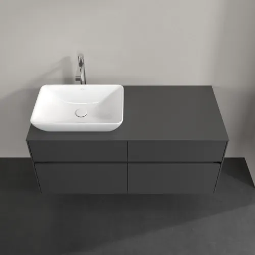 Picture of VILLEROY BOCH Collaro Vanity unit, with lighting, 4 pull-out compartments, 1200 x 548 x 500 mm, Graphite / Graphite #C113B0VR