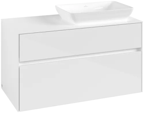 Bild von VILLEROY BOCH Collaro Waschbeckenunterschrank, 2 Auszüge, 1000 x 548 x 500 mm, Glossy White / Glossy White #C11100DH