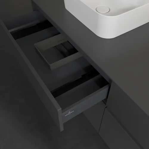 Bild von VILLEROY BOCH Collaro Waschbeckenunterschrank, 4 Auszüge, 1600 x 548 x 500 mm, Graphite / Graphite #C10700VR