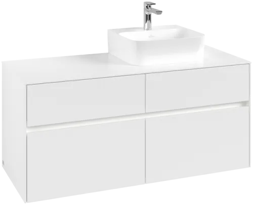 Bild von VILLEROY BOCH Collaro Waschbeckenunterschrank, mit Beleuchtung, 4 Auszüge, 1200 x 548 x 500 mm, White Matt / White Matt #C099B0MS