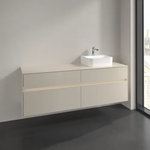 Bild von VILLEROY BOCH Collaro Waschbeckenunterschrank, mit Beleuchtung, 4 Auszüge, 1600 x 548 x 500 mm, Cashmere Grey / Cashmere Grey #C106B0VN