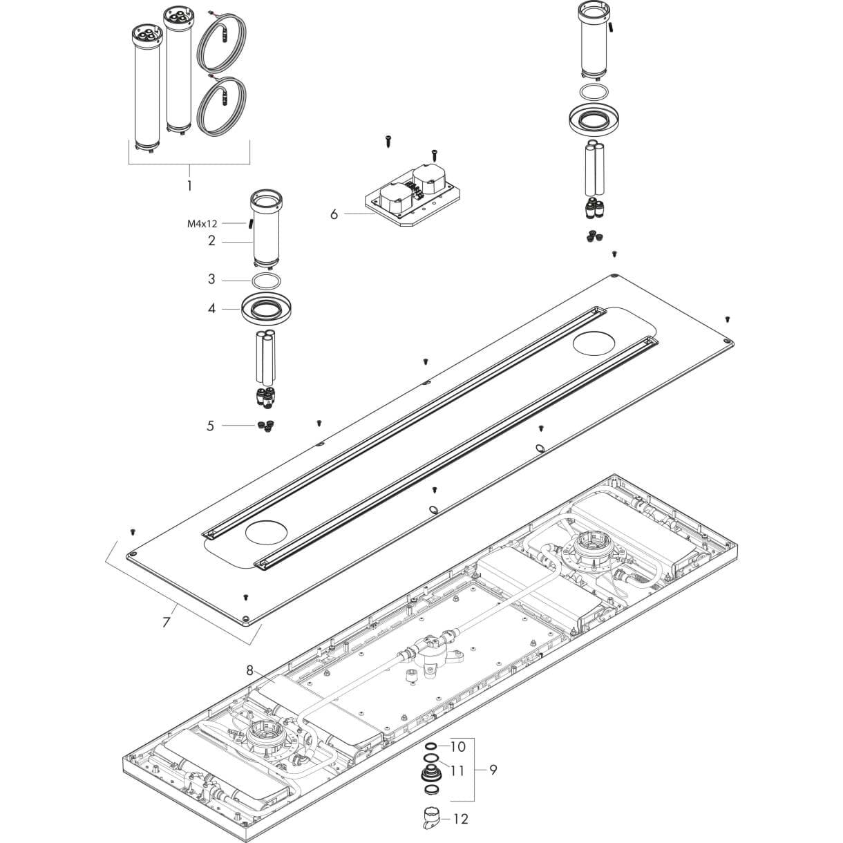 Bild von HANSGROHE AXOR ShowerSolutions ShowerHeaven 1200/300 4jet with lighting 5000 K Chrome 10629000