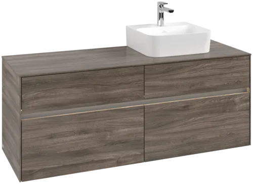 Bild von VILLEROY BOCH Collaro Waschbeckenunterschrank, mit Beleuchtung, 4 Auszüge, 1400 x 548 x 500 mm, Stone Oak / Stone Oak #C102B0RK
