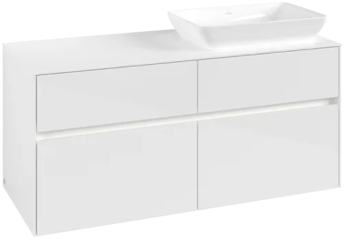 Bild von VILLEROY BOCH Collaro Waschbeckenunterschrank, mit Beleuchtung, 4 Auszüge, 1200 x 548 x 500 mm, Glossy White / Glossy White #C114B0DH