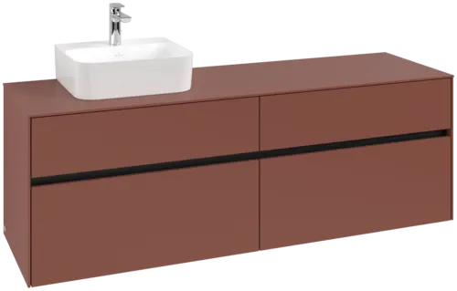 Bild von VILLEROY BOCH Collaro Waschbeckenunterschrank, mit Beleuchtung, 4 Auszüge, 1600 x 548 x 500 mm, Wine Red / Wine Red #C105B0AH