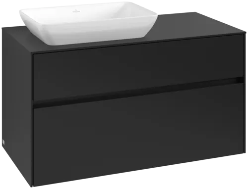 Bild von VILLEROY BOCH Collaro Waschbeckenunterschrank, mit Beleuchtung, 2 Auszüge, 1000 x 548 x 500 mm, Volcano Black / Volcano Black #C110B0VL