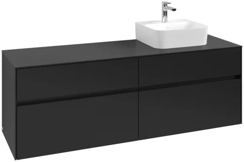 Bild von VILLEROY BOCH Collaro Waschbeckenunterschrank, 4 Auszüge, 1600 x 548 x 500 mm, Volcano Black / Volcano Black #C10600VL