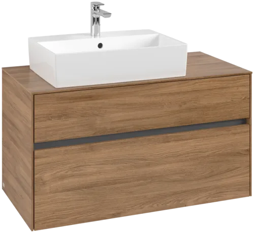 Bild von VILLEROY BOCH Collaro Waschbeckenunterschrank, 2 Auszüge, 1000 x 548 x 500 mm, Kansas Oak / Kansas Oak #C12600RH