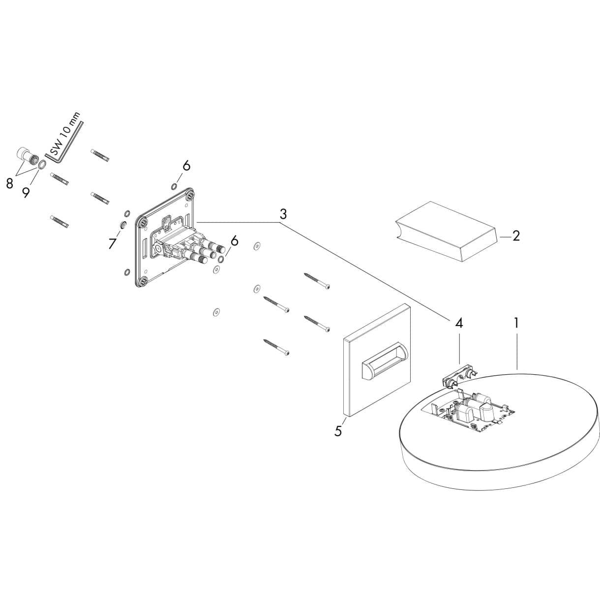 Obrázek HANSGROHE Rainfinity Overhead shower 360 1jet with wall connector Brushed Black Chrome 26230340