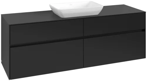 Bild von VILLEROY BOCH Collaro Waschbeckenunterschrank, 4 Auszüge, 1600 x 548 x 500 mm, Volcano Black / Volcano Black #C12000VL