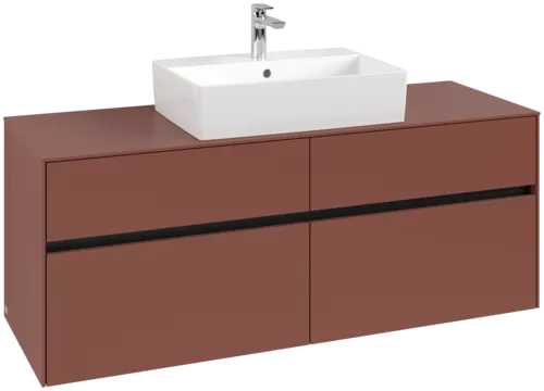 Obrázek VILLEROY BOCH Toaletní skříňka Collaro, 4 výsuvy, 1400 x 548 x 500 mm, Vínově červená / Vínově červená #C13100AH