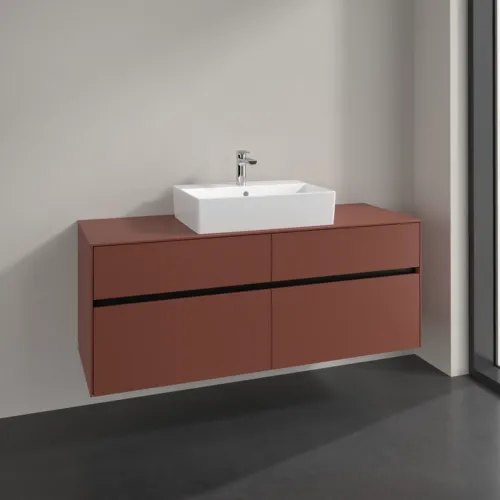 Bild von VILLEROY BOCH Collaro Waschbeckenunterschrank, 4 Auszüge, 1400 x 548 x 500 mm, Wine Red / Wine Red #C13100AH