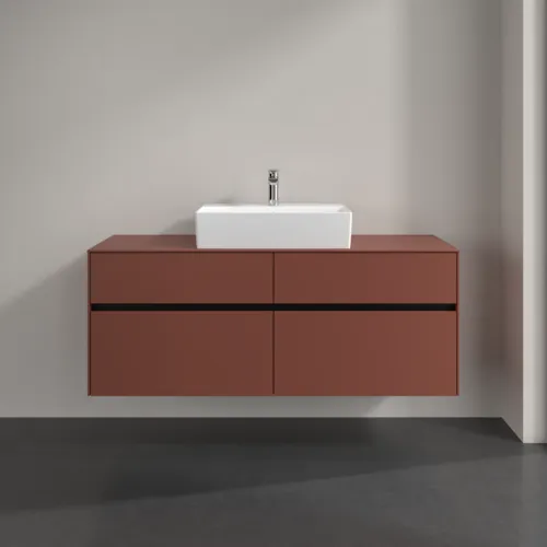 Bild von VILLEROY BOCH Collaro Waschbeckenunterschrank, 4 Auszüge, 1400 x 548 x 500 mm, Wine Red / Wine Red #C13100AH