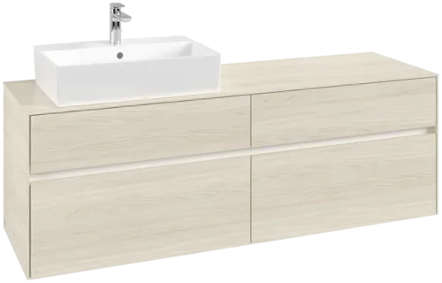 Bild von VILLEROY BOCH Collaro Waschbeckenunterschrank, mit Beleuchtung, 4 Auszüge, 1600 x 548 x 500 mm, White Oak / White Oak #C135B0AA