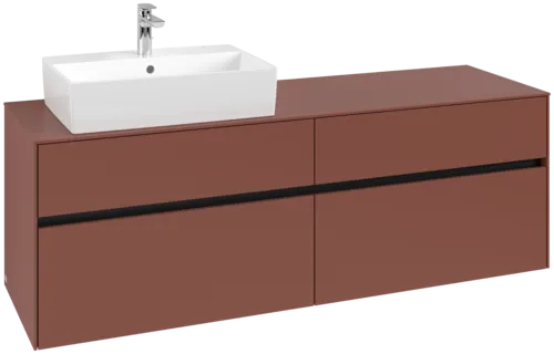 Bild von VILLEROY BOCH Collaro Waschbeckenunterschrank, mit Beleuchtung, 4 Auszüge, 1600 x 548 x 500 mm, Wine Red / Wine Red #C135B0AH