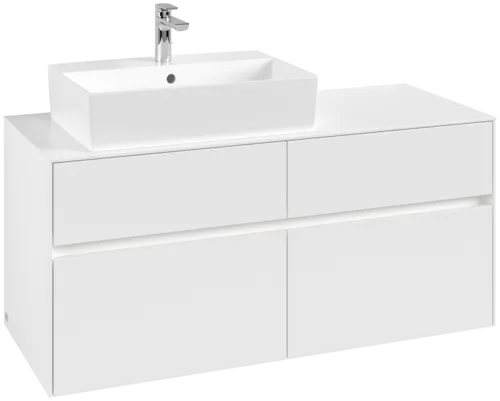 Bild von VILLEROY BOCH Collaro Waschbeckenunterschrank, mit Beleuchtung, 4 Auszüge, 1200 x 548 x 500 mm, White Matt / White Matt #C129B0MS