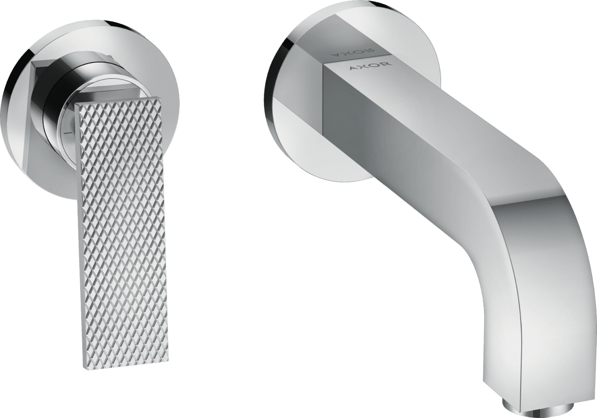 Bild von HANSGROHE AXOR Citterio Einhebel-Waschtischmischer Unterputz für Wandmontage mit Hebelgriff, Auslauf 220 mm und Rosetten - Rautenschliff #39181000 - Chrom