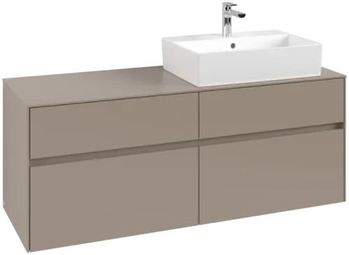 Obrázek VILLEROY BOCH Toaletní skříňka Collaro, s osvětlením, 4 výsuvy, 1400 x 548 x 500 mm, taupe / taupe #C133B0VM