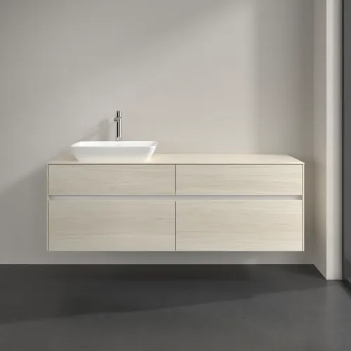 Bild von VILLEROY BOCH Collaro Waschbeckenunterschrank, mit Beleuchtung, 4 Auszüge, 1600 x 548 x 500 mm, White Oak / White Oak #C121B0AA